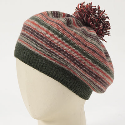 Grace Hats Gray Wool Blend Embroidered Fifi Beret Hat Colorful Detail Bon Chic main image 4